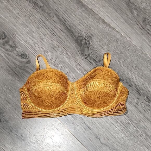 Golden Yellow Wire Pushup French Affair Bra & Bandeau - Picture 1 of 5